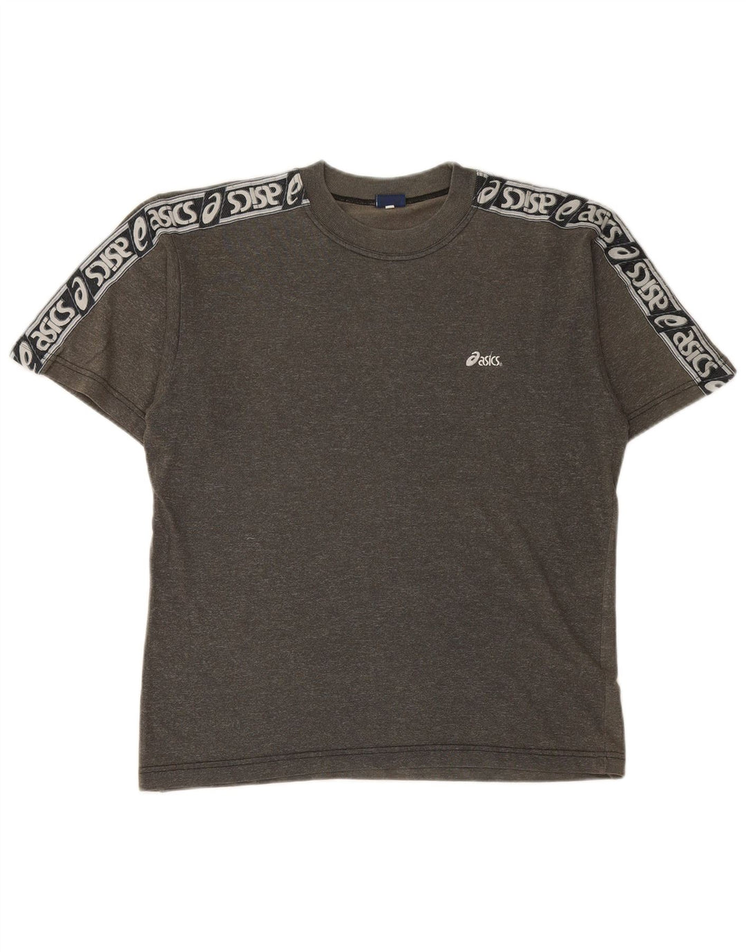 ASICS Mens Graphic T-Shirt Top Medium Grey Colourblock Cotton