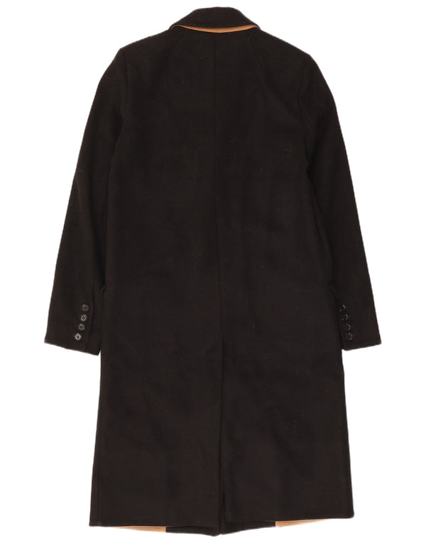 Topshop Womens Overcoat UK 8 Small Black Wool