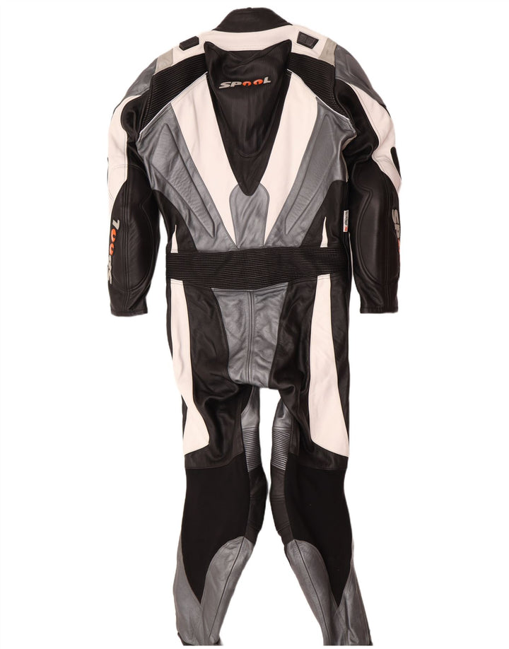 Spool Herre grafisk læder Jumpsuit IT 52 XL W36 L30 sort læder