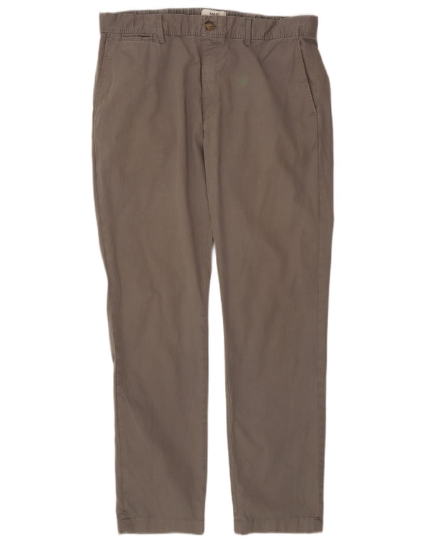 Marks & Spencer Herre Slim Fit Chinobukser W34 L31 Grå Bomuld