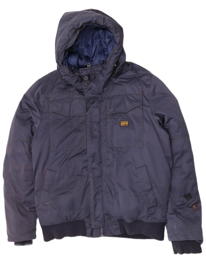 G-Star Herre hættepolstret jakke UK 42 XL marineblå polyamid