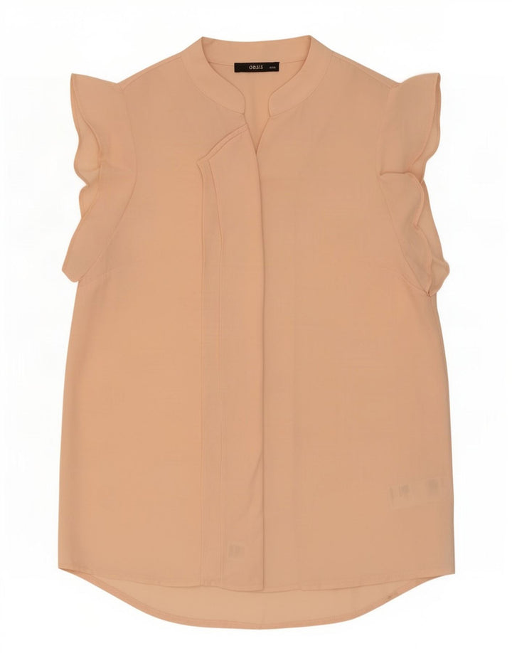 Oasis Kortærmet skjortebluse til kvinder UK 10 Lille Pink Polyester