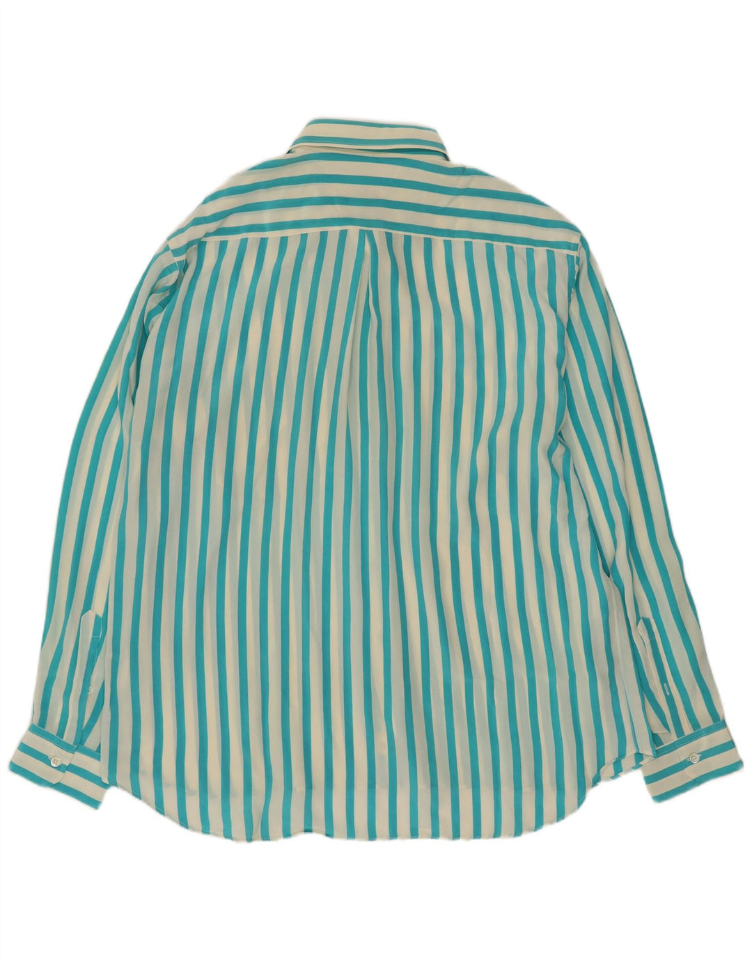 Vintage herreskjorte str. 17 1/2 44 XL Turkisstribet silke