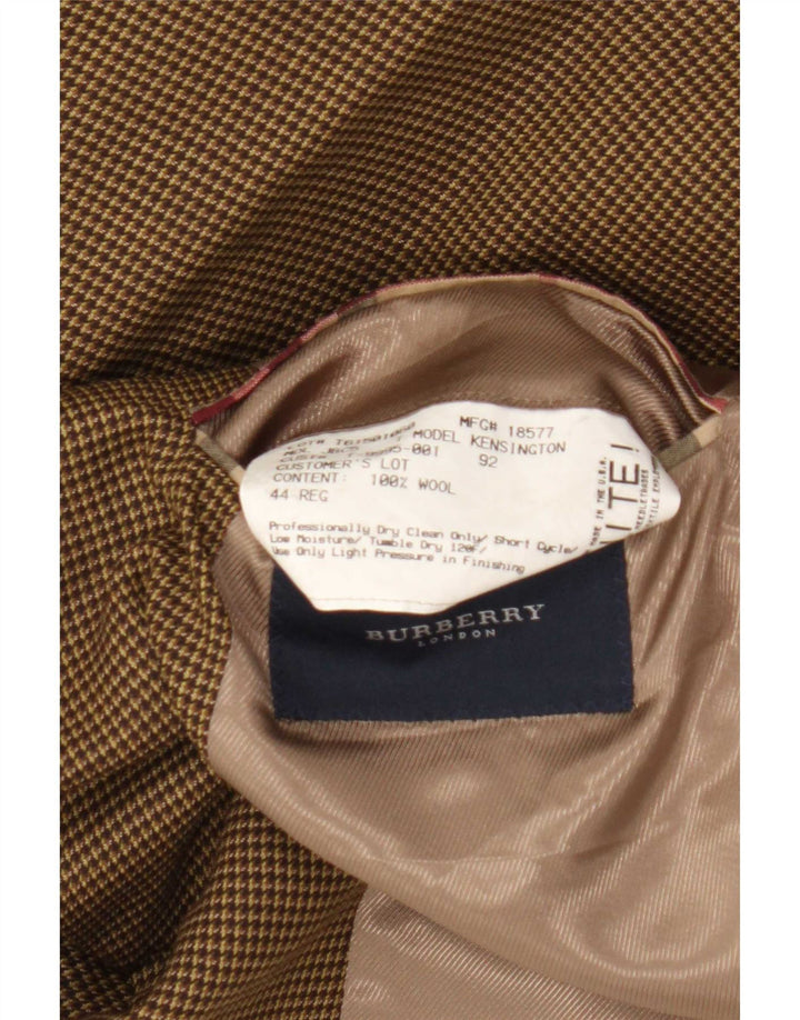 Burberry Herre 2-knaps blazerjakke UK 44 Stor Brun Houndstooth Uld