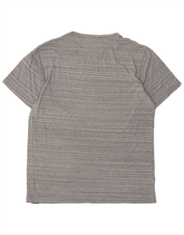 EDDIE BAUER Herre T-shirt Top Medium Grey Nålestribet bomuld