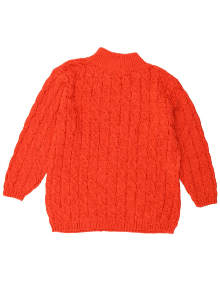 VINTAGE Dame Turtle Neck Sweater UK 14 Medium Rød Uld