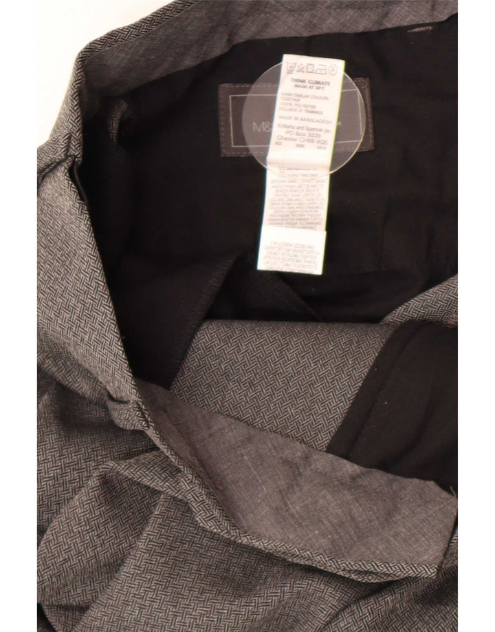 Marks & Spencer Herre Skræddersyet Fit Straight Suit Bukser W34 L31 Grå