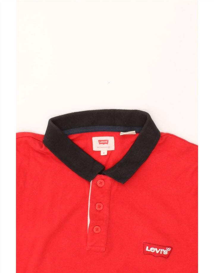 LEVI'S Mens Polo Shirt Small Red Cotton Vintage Levi's and Second-Hand Levi's from Messina Hembry 