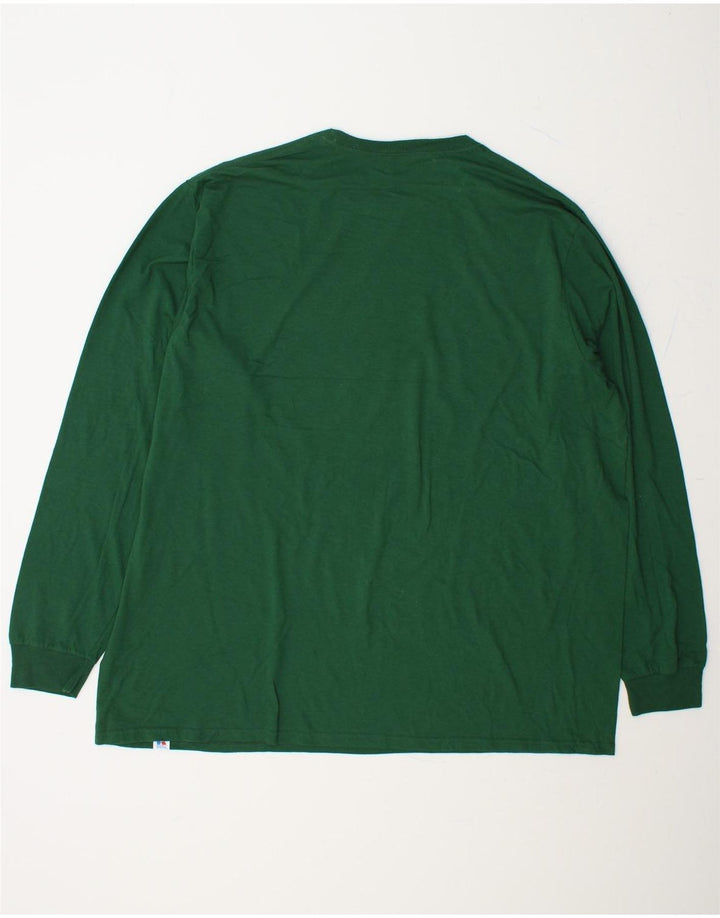 RUSSELL ATHLETIC Mens Top Long Sleeve 2XL Green Cotton Vintage Russell Athletic and Second-Hand Russell Athletic from Messina Hembry 