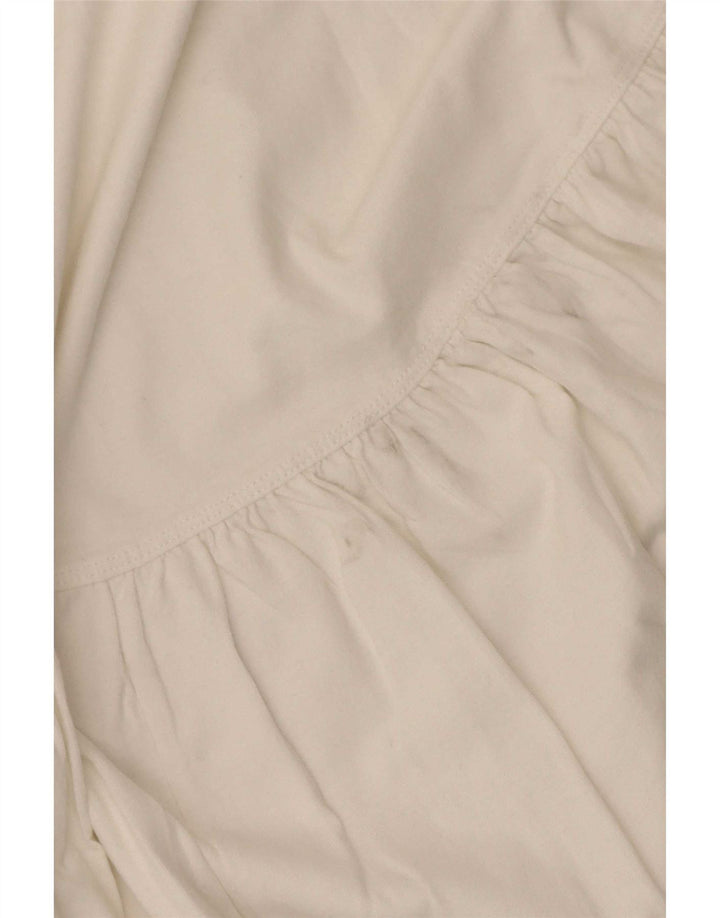 Zara Dame Oversized Bluse Top UK 10 Small White Bomuld
