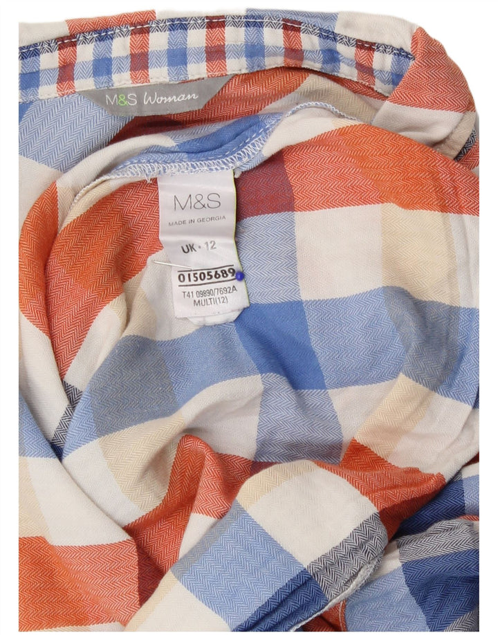 Marks & Spencer Dame Flanellskjorte UK 12 Medium Flerfarvet Ternet