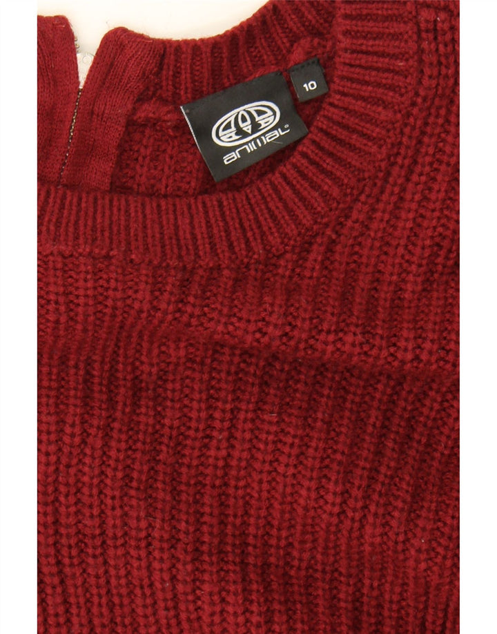 ANIMAL Womens Cardigan Sweater UK 10 Small  Maroon Acrylic Vintage Animal and Second-Hand Animal from Messina Hembry 