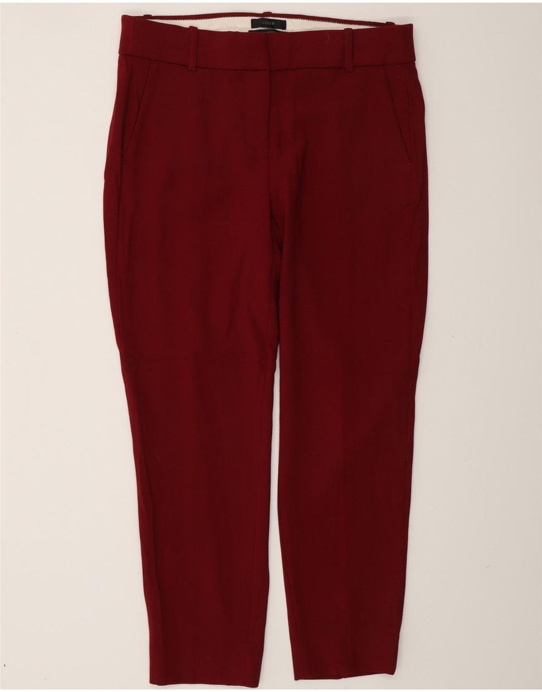 J. CREW Dame Cameron Slim Chino Bukser US 8 Medium W30 L27 Maroon