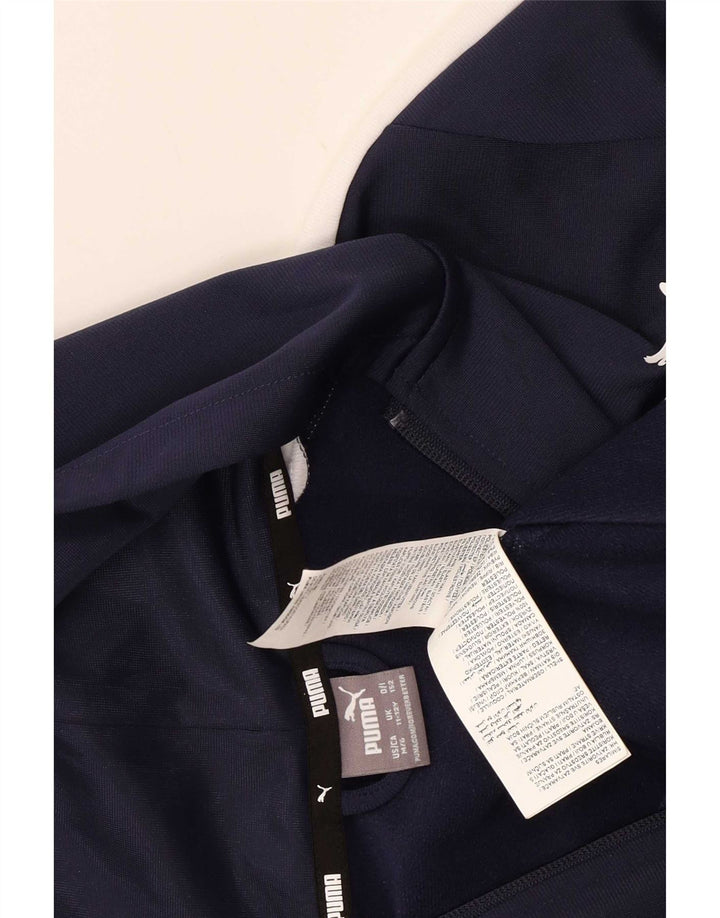 Puma hættetrøje med lynlås til drenge 11-12 år Navy Blue Colourblock Polyester