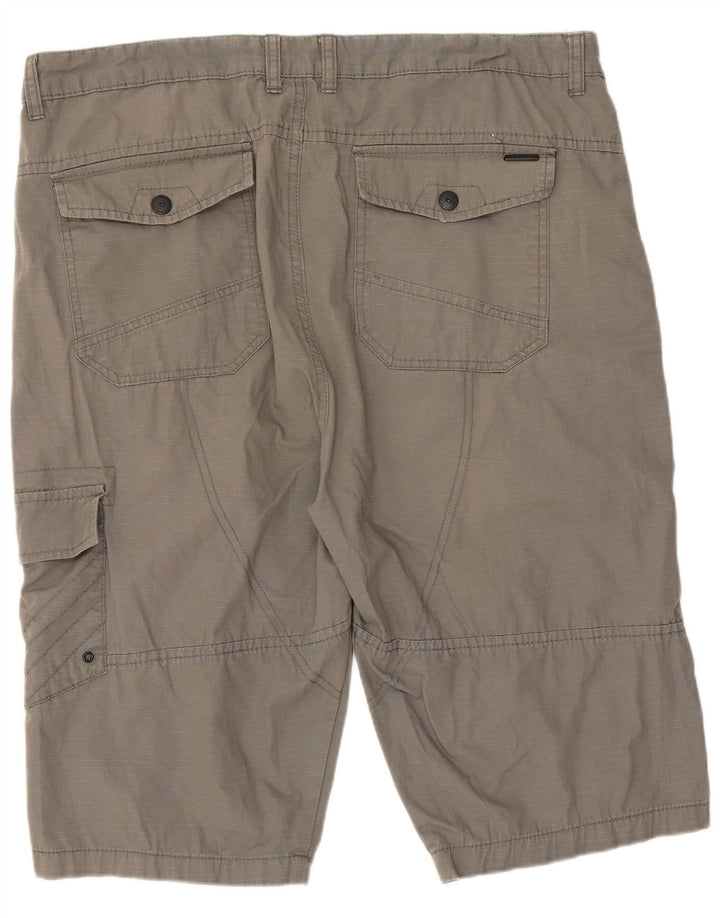 Pierre Cardin Herre Regular Fit Cargo Shorts XL W38 Grå Bomuld