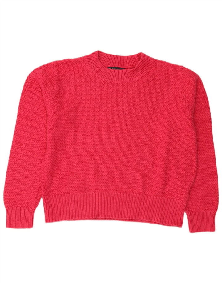 Marks & Spencer Dame Crop Turtle Neck Jumper Sweater UK 14 Large Pink