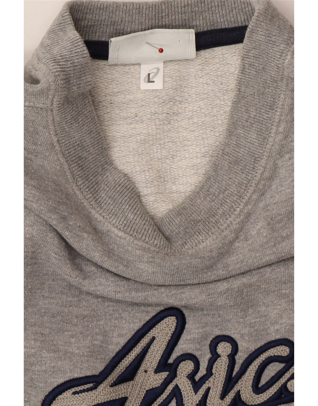 ASICS Mens Graphic Sweatshirt Jumper Large Grey Cotton Vintage Asics and Second-Hand Asics from Messina Hembry 
