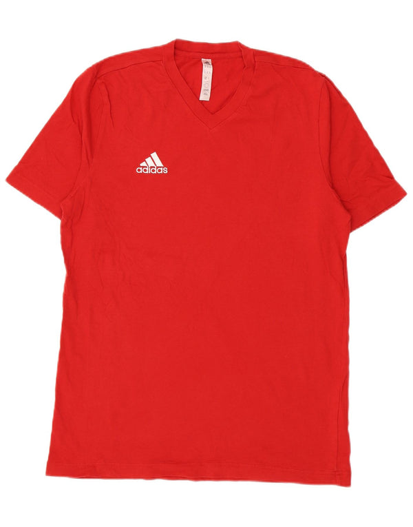 Adidas Herre T-Shirt Top Medium Rød Bomuld