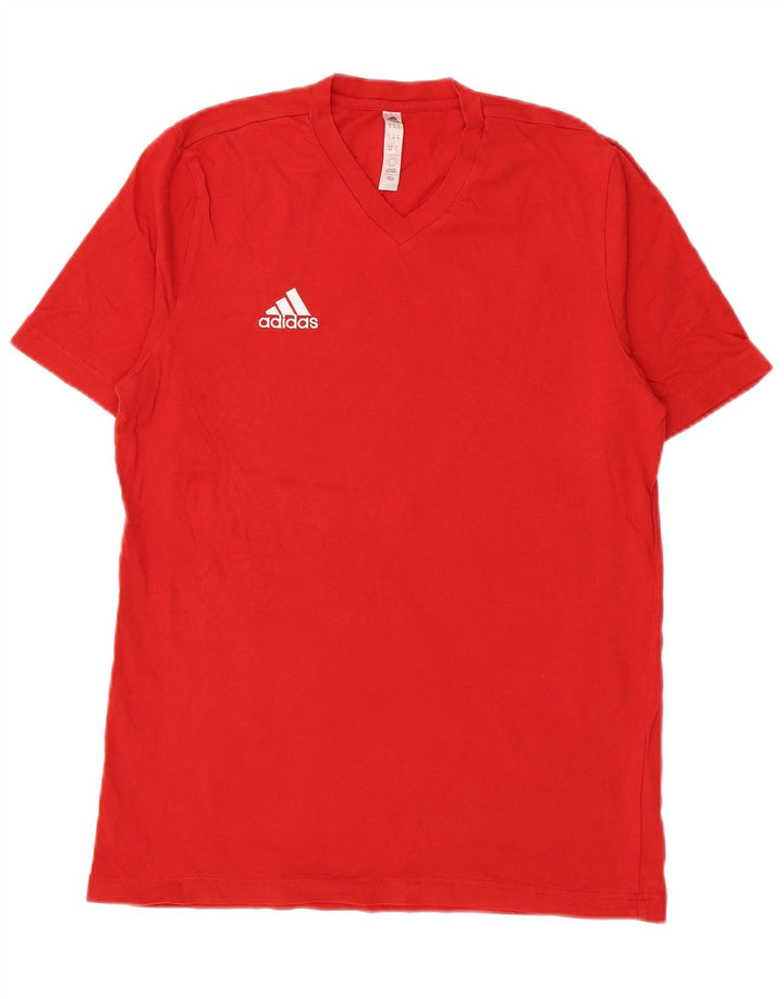 Adidas Herre T-Shirt Top Medium Rød Bomuld