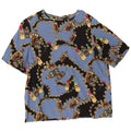 Vintage Dame Grafisk Bluse Top UK 14 Large Blue Floral