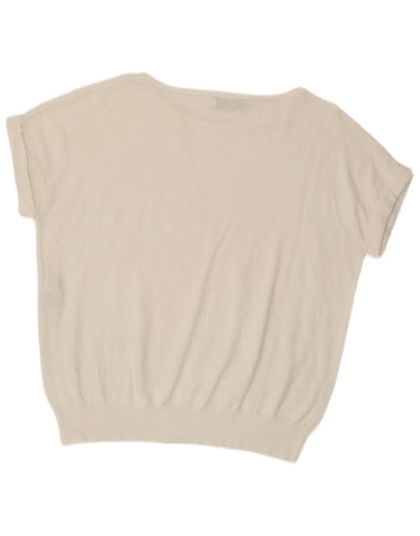 MINT VELVET Dame Loose Fit Bluse Top UK 12 Medium White Polyamid