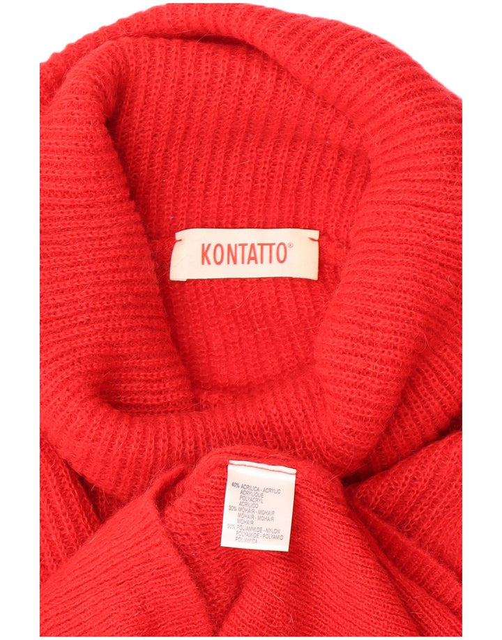 Kontatto Dame Rullehals Sweater UK 12 Medium Rød Akryl