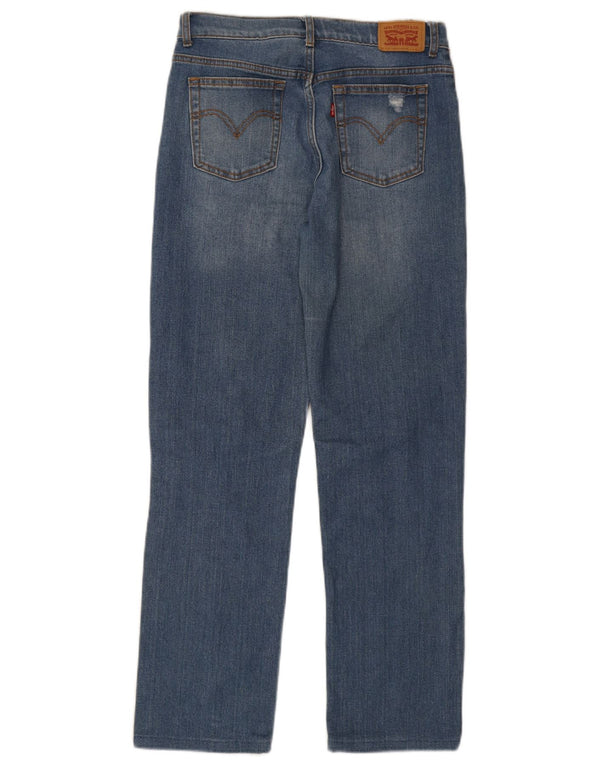 Levi's Womens Low Pro Distressed Straight Jeans W28 L28 Blå