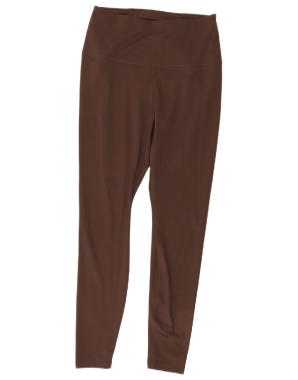Nike Dame Dri Fit Leggings UK 12 Medium Brun Polyester