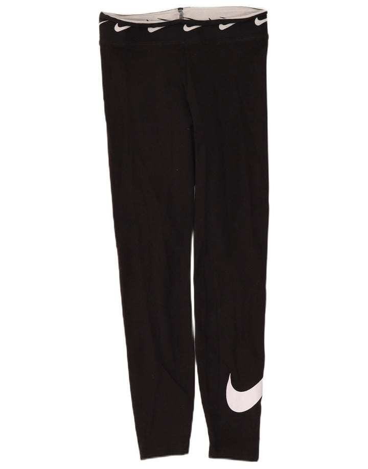 Nike Dame Grafiske Leggings UK 10 Small Black Bomuld