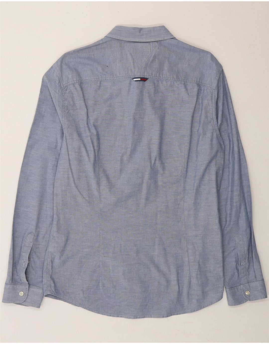 TOMMY HILFIGER Mens Slim Fit Shirt Large Blue Cotton Vintage Tommy Hilfiger and Second-Hand Tommy Hilfiger from Messina Hembry 