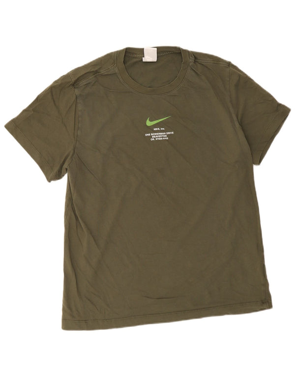 Nike Herre Belgien 1992-1994 Hjemmegrafisk T-shirt Top Stor Khaki Bomuld