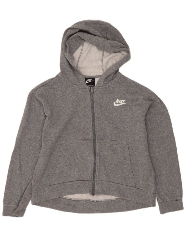 Nike Girls Standard Fit Hættetrøje Sweater med lynlås 13-14 år XL Grå Bomuld