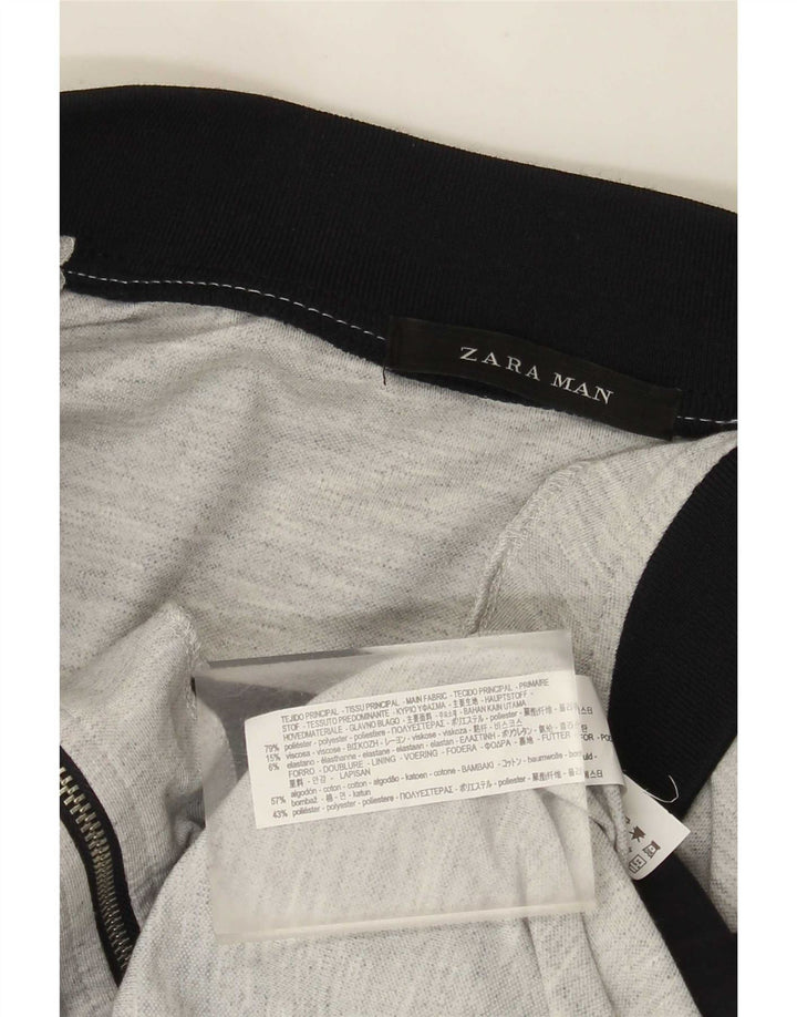 Zara Træningsdragt til mænd, topjakke, lille grå flækket polyester