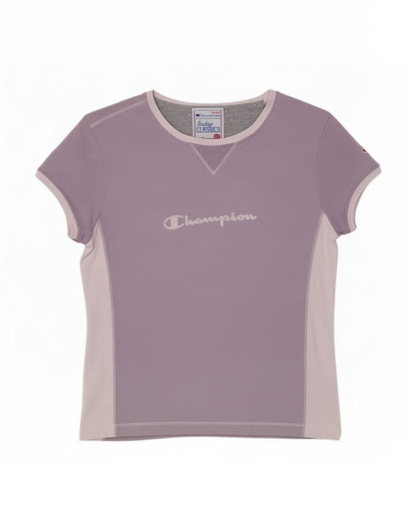 Champion Womens Heritage Classics Grafisk T-Shirt Top UK 12 Medium Purple