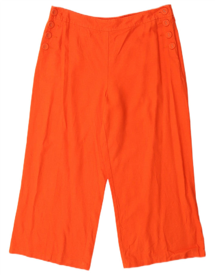 Marks & Spencer Dame Capri Bukser UK 12 Medium W30 L23 Orange Linen