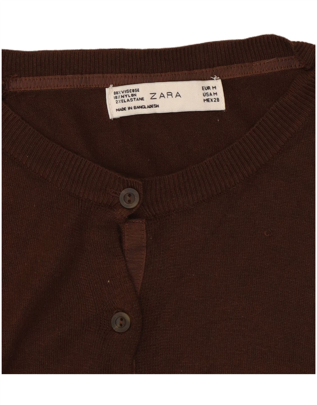 Zara Dame Cardigan Sweater UK 14 Medium Brun