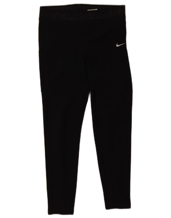 Nike Womens Crop Leggings UK 14 Medium Black Polyester