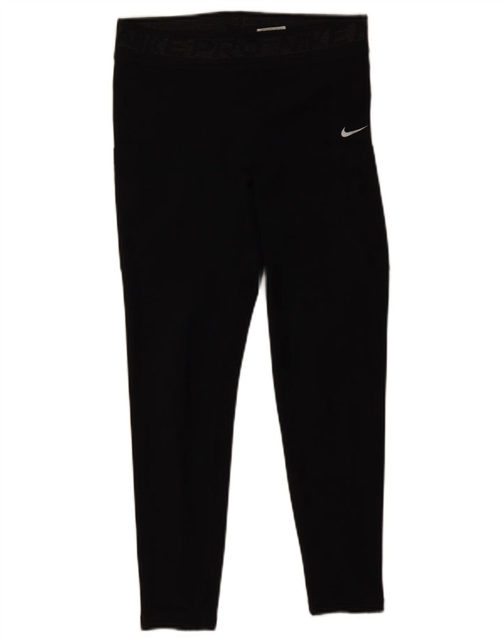 Nike Womens Crop Leggings UK 14 Medium Black Polyester