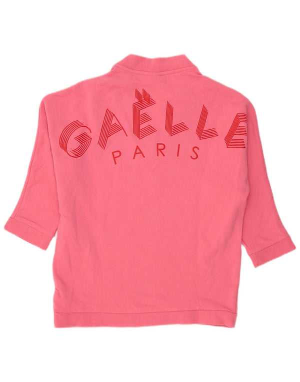 Gaelle Womens Sweatshirt Jumper US 2 XS Pink Cotton