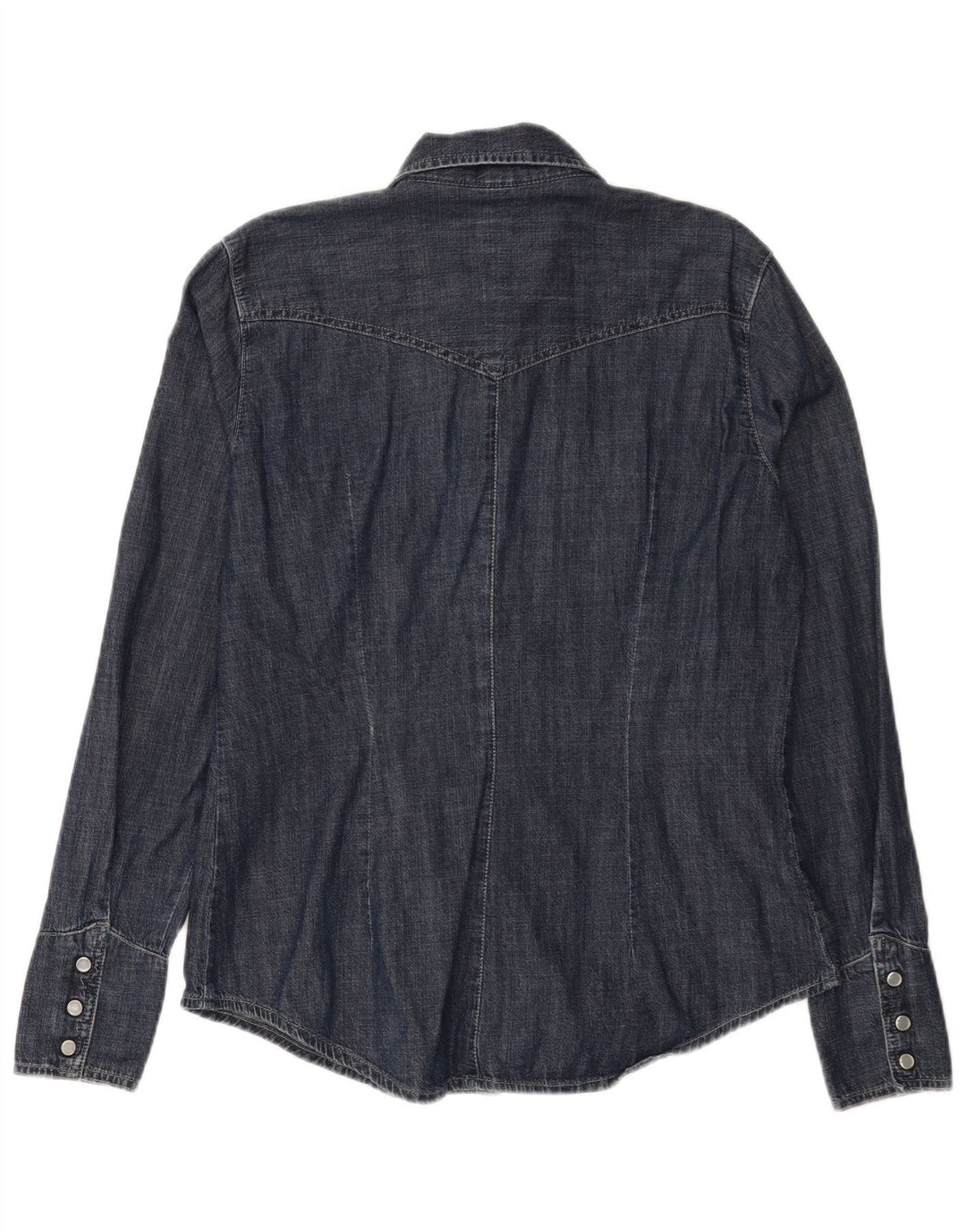 Carrera Dame Denim Shirt UK 16 Large Navy Blue Cotton