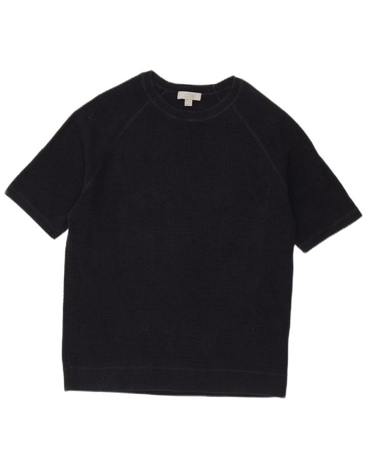 Cos Herre T-Shirt Top Medium Marineblå Bomuld