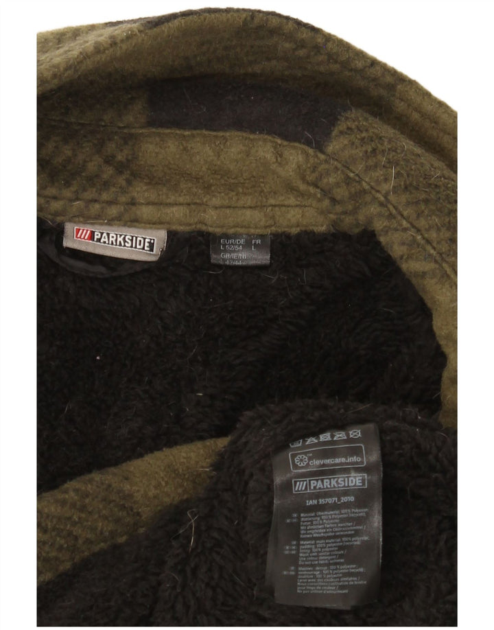 Parkside Fleecejakke til mænd UK 40 Large Khaki Gingham Polyester