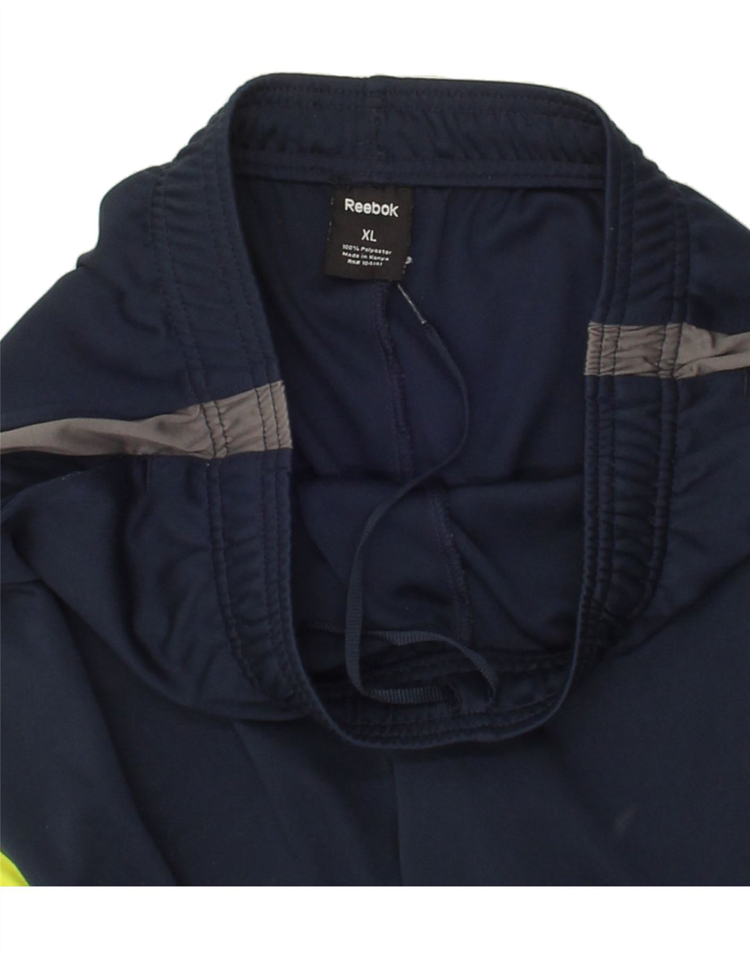 REEBOK Mens Tracksuit Trousers XL Navy Blue Colourblock Polyester Vintage Reebok and Second-Hand Reebok from Messina Hembry 