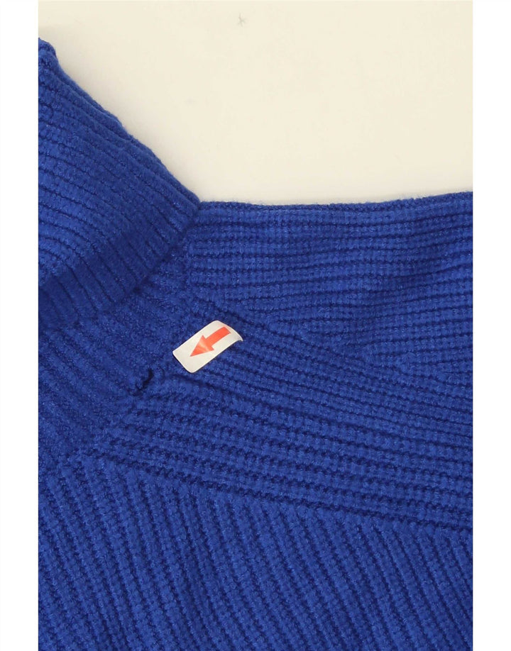 Marks & Spencer Dame Rullehals sweater UK 14 Medium Blue Viscose