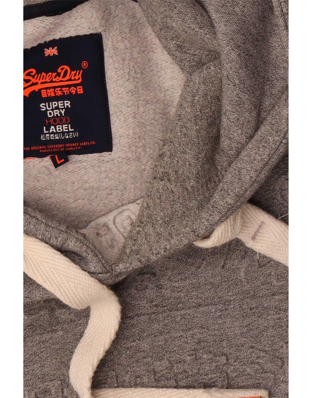 Superdry Grafisk hættetrøje til mænd, stor grå bomuld