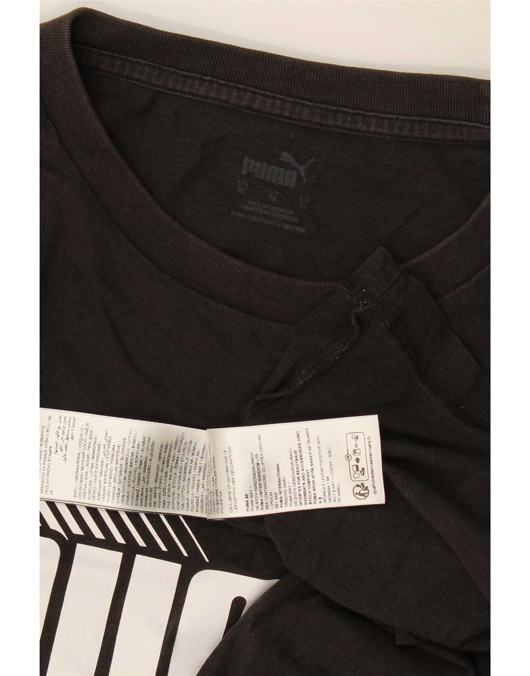 Puma Herre Grafisk T-Shirt Top XL Sort Bomuld
