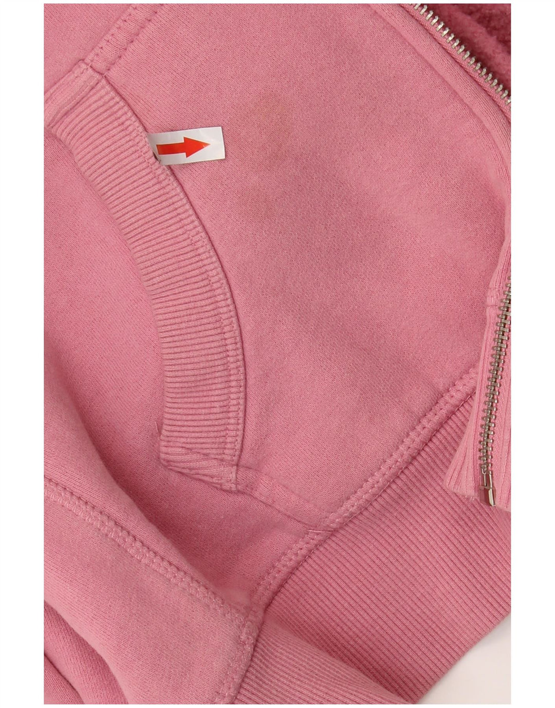 SUPERDRY Kvinder grafisk hættetrøje med lynlås UK 10 Small Pink Bomuld