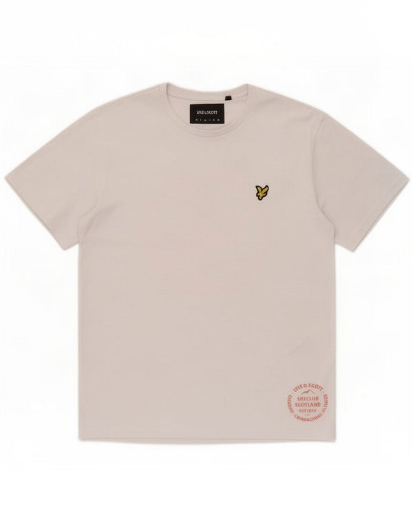 Lyle & Scott Herre grafisk T-shirt Top Medium White Cotton