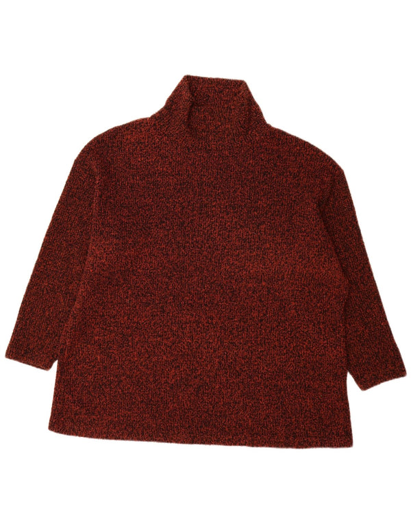 Marks & Spencer Dame Turtle Neck sweater UK 22 3XL Maroon Flecked