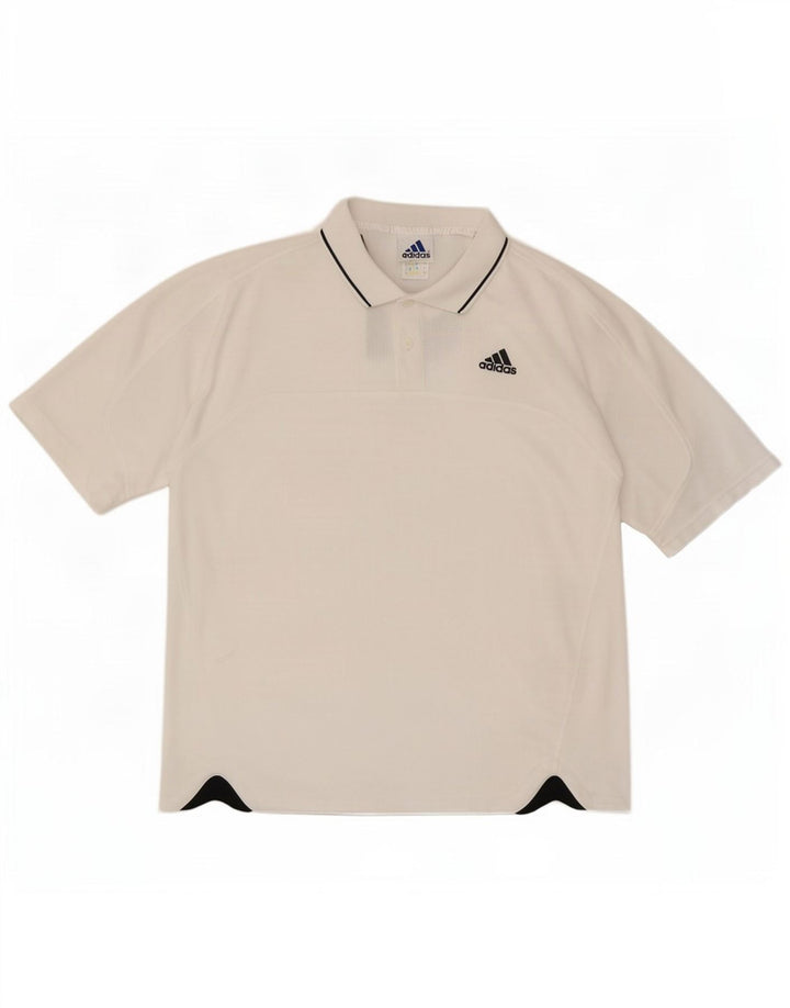 Adidas Polo Shirt til mænd UK 44/46 Large White Polyester